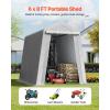 VEVOR Portable Shed Storage Shelter Outdoor, 10x10x8.5 ft Heavy Duty Instant Storage Tent Tarp Sheds with Roll-up Zipper Door and Ventilated Windows for Motorcycle, Bike, Garden Tools(Gray)
