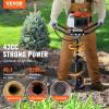 VEVOR Post Hole Digger, 43cc 1250W Auger Post Hole Digger, Gas Powered Earth Digger with 8″ Earth Auger Drill Bit, 30 inch Long Alloy Steel Auger, for Farmland, Garden and Plant, EPA Certification(43CC)
