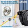 VEVOR Retractable Extension Cord Reel, 65 FT, Heavy Duty 12AWG/3C SJTOW Retractable Power Cord with Lighted Triple Tap Outlet, 15 Amp Circuit Breaker 180° Swivel Bracket for Ceiling or Wall Mount(Yellow)