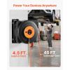VEVOR Retractable Extension Cord Reel, 65 FT, Heavy Duty 12AWG/3C SJTOW Retractable Power Cord with Lighted Triple Tap Outlet, 15 Amp Circuit Breaker 180° Swivel Bracket for Ceiling or Wall Mount(Black & Orange)