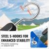 VEVOR Rubber Bungee Cords, 50 Pack 21″ Long, Weatherproof Natural Rubber Tie Down Straps with Crimped S Hooks, Heavy Duty Outdoor Tarp Straps for Securing Flatbed Trailers, Canvases, Cargo, and More(40inch 4pcs Adjustable)