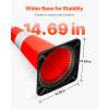 VEVOR Safety Cones, 6 Pack 36″ Traffic Cones, PVC Orange Construction Cones with Reflective Collars and Black Weighted Base, for Traffic Control, Driveway Road Parking and School Improvement(30”)