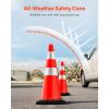 VEVOR Safety Cones, 6 Pack 36″ Traffic Cones, PVC Orange Construction Cones with Reflective Collars and Black Weighted Base, for Traffic Control, Driveway Road Parking and School Improvement(30”)