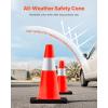 VEVOR Safety Cones, 6 Pack 36″ Traffic Cones, PVC Orange Construction Cones with Reflective Collars and Black Weighted Base, for Traffic Control, Driveway Road Parking and School Improvement(18″H(5Pack))