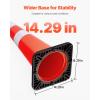 VEVOR Safety Cones, 6 Pack 36″ Traffic Cones, PVC Orange Construction Cones with Reflective Collars and Black Weighted Base, for Traffic Control, Driveway Road Parking and School Improvement(36″(6Cones))