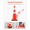 VEVOR Safety Cones, 6 Pack 36″ Traffic Cones, PVC Orange Construction Cones with Reflective Collars and Black Weighted Base, for Traffic Control, Driveway Road Parking and School Improvement(36″(6Cones))