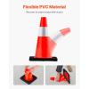 VEVOR Safety Cones, 6 Pack 36″ Traffic Cones, PVC Orange Construction Cones with Reflective Collars and Black Weighted Base, for Traffic Control, Driveway Road Parking and School Improvement(18″H(5Pack))
