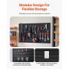 VEVOR Slat Wall Paneling, 2 x 4 ft, PVC Garage Slatwall with Modular Design, Black Slat Wall Easy-to-Install Adjustable Slatwall Panel with Coupling Structure & DIY Cutting, Fits for Storage & Display(Black)