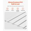 VEVOR Slat Wall Paneling, 2 x 4 ft, PVC Garage Slatwall with Modular Design, Black Slat Wall Easy-to-Install Adjustable Slatwall Panel with Coupling Structure & DIY Cutting, Fits for Storage & Display(White)