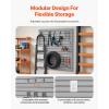 VEVOR Slat Wall Paneling, 4 x 4 ft, PVC Garage Slatwall with Modular Design, Black Slat Wall Easy-to-Install Adjustable Slatwall Panel with Coupling Structure & DIY Cutting, Fits for Storage & Display(Gray)