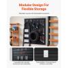VEVOR Slat Wall Paneling, 4 x 4 ft, PVC Garage Slatwall with Modular Design, Black Slat Wall Easy-to-Install Adjustable Slatwall Panel with Coupling Structure & DIY Cutting, Fits for Storage & Display(Black)