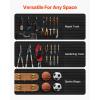 VEVOR Slat Wall Paneling, 8 x 4 ft, PVC Garage Slatwall without Accessories, Black Slat Wall Easy-to-Install Adjustable Slatwall Panel with Coupling Structure & DIY Cutting, Fits for Storage & Display(Black)