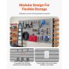 VEVOR Slat Wall Paneling, 8 x 4 ft, PVC Garage Slatwall without Accessories, Black Slat Wall Easy-to-Install Adjustable Slatwall Panel with Coupling Structure & DIY Cutting, Fits for Storage & Display(Gray)