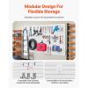 VEVOR Slat Wall Paneling, 8 x 4 ft, PVC Garage Slatwall without Accessories, Black Slat Wall Easy-to-Install Adjustable Slatwall Panel with Coupling Structure & DIY Cutting, Fits for Storage & Display(White)