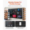 VEVOR Slat Wall Paneling, 8 x 4 ft, PVC Garage Slatwall without Accessories, Black Slat Wall Easy-to-Install Adjustable Slatwall Panel with Coupling Structure & DIY Cutting, Fits for Storage & Display(Black)