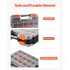 VEVOR Small Parts Organizer, 34-Compartment Double Side Tools Organizer Box with 24 Removable Dividers, PP Hardware Storage Box with Safety Latch & Portable Handle for Nuts, Bolts, Screws, Nails(1 PC Double Side)