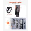VEVOR Socket Organizer Rail Set, 3PCS Metric & SAE Aluminum Socket Organizers, 1/4”, 3/8” & 1/2” Heavy-Duty Socket Holder with 360° Rotating Clips for Tool Box, Hold up to 40 Sockets, Red & Black(Magnetic Socket Holder)