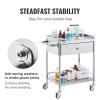 VEVOR Stainless Steel Utility Cart with Wheels – Medical/Dental Lab Cart – 2 Shelves/1 Drawer(Catering Cart)