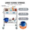 VEVOR Stainless Steel Utility Cart with Wheels – Medical/Dental Lab Cart – 2 Shelves/1 Drawer(Utility Cart)