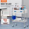 VEVOR Stainless Steel Utility Cart with Wheels – Medical/Dental Lab Cart – 2 Shelves/1 Drawer(Utility Cart)