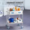 VEVOR Stainless Steel Utility Cart with Wheels – Medical/Dental Lab Cart – 2 Shelves/1 Drawer(Utility Cart)