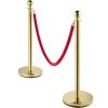 VEVOR Stanchions and Velvet Ropes 4Pcs, Solid Base with Stainless Steel Post, 5ft Red Velvet Ropes and Posts, Crowd Control Barriers Gold Stanchions, Red Carpet Runner Poles for Party Supplies(Gold)