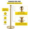 VEVOR Stanchions and Velvet Ropes 4Pcs, Solid Base with Stainless Steel Post, 5ft Red Velvet Ropes and Posts, Crowd Control Barriers Gold Stanchions, Red Carpet Runner Poles for Party Supplies(Gold)