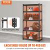 VEVOR Storage Shelves, 3000 lbs, 5 Tier Garage Storage Shelving, 18″ D x 48″ W x 78″ H Adjustable Metal Shelves for Garage Shelves Utility Rack Shelf, Ideal for Kitchen, Warehouse, Basement, Black(12″D x 30″W x 60″H)