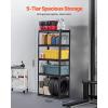 VEVOR Storage Shelves, 3000 lbs, 5 Tier Garage Storage Shelving, 18″ D x 48″ W x 78″ H Adjustable Metal Shelves for Garage Shelves Utility Rack Shelf, Ideal for Kitchen, Warehouse, Basement, Black(16″ D x 32″ W x 72″ H)