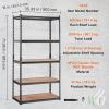 VEVOR Storage Shelves, 3000 lbs, 5 Tier Garage Storage Shelving, 18″ D x 48″ W x 78″ H Adjustable Metal Shelves for Garage Shelves Utility Rack Shelf, Ideal for Kitchen, Warehouse, Basement, Black(36″ L x 18″ W x 72″ H)