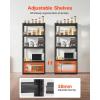 VEVOR Storage Shelves, 3000 lbs, 5 Tier Garage Storage Shelving, 18″ D x 48″ W x 78″ H Adjustable Metal Shelves for Garage Shelves Utility Rack Shelf, Ideal for Kitchen, Warehouse, Basement, Black(18″ D x 32″ W x 72″ H)