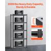 VEVOR Storage Shelves, 3000 lbs, 5 Tier Garage Storage Shelving, 18″ D x 48″ W x 78″ H Adjustable Metal Shelves for Garage Shelves Utility Rack Shelf, Ideal for Kitchen, Warehouse, Basement, Black(18″ D x 32″ W x 72″ H)