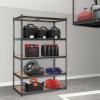 VEVOR Storage Shelves, 3000 lbs, 5 Tier Garage Storage Shelving, 18″ D x 48″ W x 78″ H Adjustable Metal Shelves for Garage Shelves Utility Rack Shelf, Ideal for Kitchen, Warehouse, Basement, Black(24″ D x 48″ W x 72″ H)