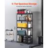 VEVOR Storage Shelves, 3000 lbs, 5 Tier Garage Storage Shelving, 18″ D x 48″ W x 78″ H Adjustable Metal Shelves for Garage Shelves Utility Rack Shelf, Ideal for Kitchen, Warehouse, Basement, Black(18″ D x 36″ W x 72″ H)