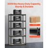 VEVOR Storage Shelves, 3000 lbs, 5 Tier Garage Storage Shelving, 18″ D x 48″ W x 78″ H Adjustable Metal Shelves for Garage Shelves Utility Rack Shelf, Ideal for Kitchen, Warehouse, Basement, Black(16″ D x 32″ W x 62.8″)