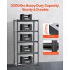 VEVOR Storage Shelves, 3000 lbs, 5 Tier Garage Storage Shelving, 18″ D x 48″ W x 78″ H Adjustable Metal Shelves for Garage Shelves Utility Rack Shelf, Ideal for Kitchen, Warehouse, Basement, Black(18″ D x 36″ W x 72″ H)