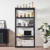 VEVOR Storage Shelves, 3000 lbs, 5 Tier Garage Storage Shelving, 18″ D x 48″ W x 78″ H Adjustable Metal Shelves for Garage Shelves Utility Rack Shelf, Ideal for Kitchen, Warehouse, Basement, Black(18″ D x 36″ W x 72″ H)