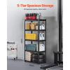 VEVOR Storage Shelves, 3000 lbs, 5 Tier Garage Storage Shelving, 18″ D x 48″ W x 78″ H Adjustable Metal Shelves for Garage Shelves Utility Rack Shelf, Ideal for Kitchen, Warehouse, Basement, Black(18″ D x 32″ W x 72″ H)