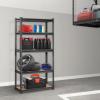 VEVOR Storage Shelves, 3000 lbs, 5 Tier Garage Storage Shelving, 18″ D x 48″ W x 78″ H Adjustable Metal Shelves for Garage Shelves Utility Rack Shelf, Ideal for Kitchen, Warehouse, Basement, Black(12″D x 30″W x 60″H)