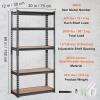 VEVOR Storage Shelves, 3000 lbs, 5 Tier Garage Storage Shelving, 18″ D x 48″ W x 78″ H Adjustable Metal Shelves for Garage Shelves Utility Rack Shelf, Ideal for Kitchen, Warehouse, Basement, Black(12″D x 30″W x 60″H)