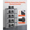 VEVOR Storage Shelves, 3000 lbs, 5 Tier Garage Storage Shelving, 18″ D x 48″ W x 78″ H Adjustable Metal Shelves for Garage Shelves Utility Rack Shelf, Ideal for Kitchen, Warehouse, Basement, Black(18″ D x 40″ W x 72″ H)