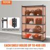 VEVOR Storage Shelves, 3000 lbs, 5 Tier Garage Storage Shelving, 18″ D x 48″ W x 78″ H Adjustable Metal Shelves for Garage Shelves Utility Rack Shelf, Ideal for Kitchen, Warehouse, Basement, Black(18″ D x 48″ W x 72″ H)