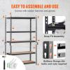VEVOR Storage Shelves, 3000 lbs, 5 Tier Garage Storage Shelving, 18″ D x 48″ W x 78″ H Adjustable Metal Shelves for Garage Shelves Utility Rack Shelf, Ideal for Kitchen, Warehouse, Basement, Black(24″ D x 48″ W x 72″ H)