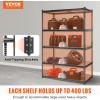 VEVOR Storage Shelves, 3000 lbs, 5 Tier Garage Storage Shelving, 18″ D x 48″ W x 78″ H Adjustable Metal Shelves for Garage Shelves Utility Rack Shelf, Ideal for Kitchen, Warehouse, Basement, Black(24″ D x 48″ W x 72″ H)