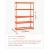 VEVOR Storage Shelves, 3000 lbs, 5 Tier Heavy Duty Garage Shelving, 24″ D x 48″ W x 72″ H Adjustable Metal Shelves for Industrial Shelving Unit Utility Shelf, for Kitchen, Warehouse, Basement, Black(Orange)