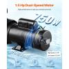 VEVOR Swimming Pool Pump, 2.0HP 115 V, 1500 W Single Speed Pumps for Above Ground Pool w/Strainer Basket, 5400 GPH Max. Flow, Certification of ETL for Security(Dual Speed)