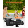 VEVOR Swimming Pool Pump, 2.0HP 115 V, 1500 W Single Speed Pumps for Above Ground Pool w/Strainer Basket, 5400 GPH Max. Flow, Certification of ETL for Security(Dual Speed)