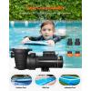 VEVOR Swimming Pool Pump, 2.0HP 115 V, 1500 W Single Speed Pumps for Above Ground Pool w/Strainer Basket, 5400 GPH Max. Flow, Certification of ETL for Security(Dual Speed)