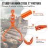 VEVOR Timber Claw Hook, 28 inch 4 Claw Log Grapple Logging Tongs, Swivel Steel Log Lifting Tongs 31″ Max Opening, Eagle Claws with 2205LBS/1000kg Loading Capacity for Tractors, ATVs, Trucks, Forklifts(18in-Swivel)