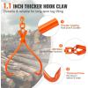VEVOR Timber Claw Hook, 28 inch 4 Claw Log Grapple Logging Tongs, Swivel Steel Log Lifting Tongs 31″ Max Opening, Eagle Claws with 2205LBS/1000kg Loading Capacity for Tractors, ATVs, Trucks, Forklifts(32in-Swivel)